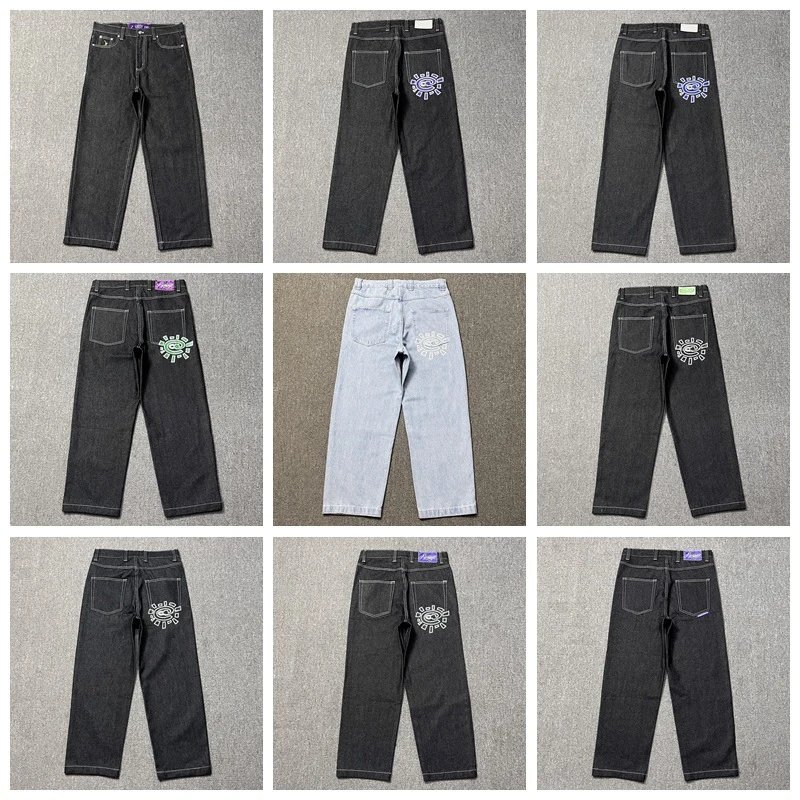 Sun roll jeans loose street high street straight leg jeans
