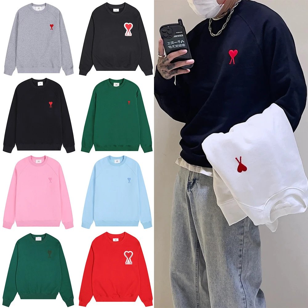Sweatshirt autumn and winter embroidered round neck sweatshirt loose casual tops for men and women